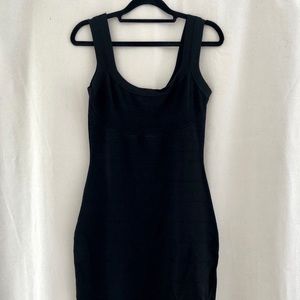ABS Black Bodycon Dress Back Zip